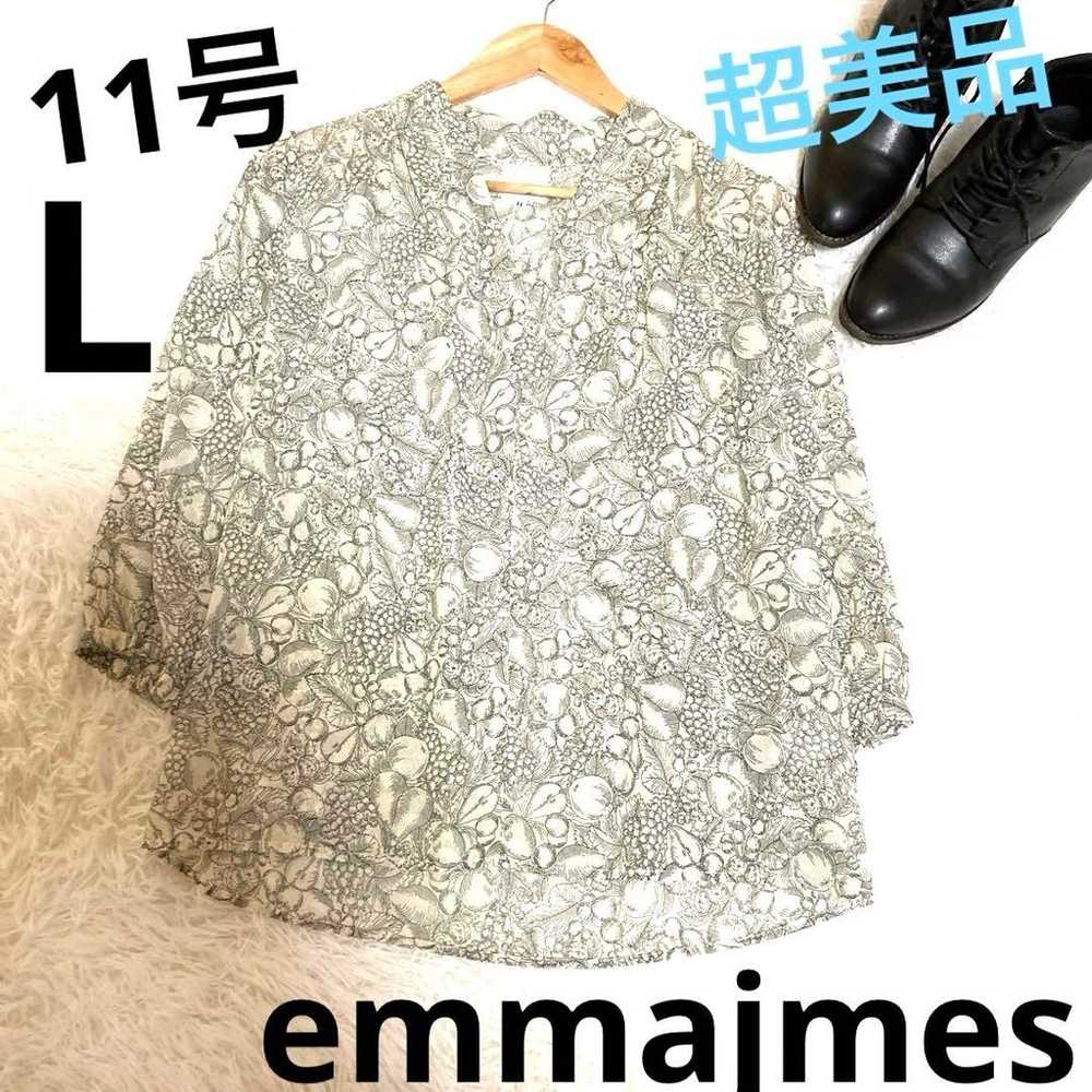 Emajeems Stylish V-Neck Long Sleeve Top with Frui… - image 1