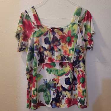 Adele & May y2k Cold Sholder Floral Top - image 1