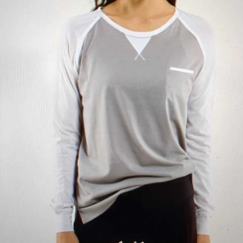 Lululemon Lululemon gray white weightless crew si… - image 2