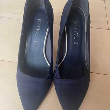 LE TALON Navy Pointed-Toe Pumps 23cm