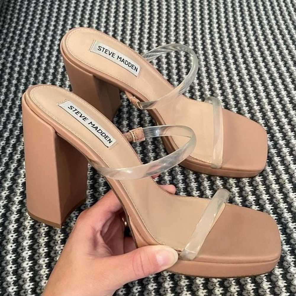 Steve Madden nude clear strappy high heel women’s… - image 1