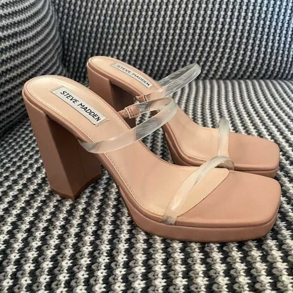 Steve Madden nude clear strappy high heel women’s… - image 2