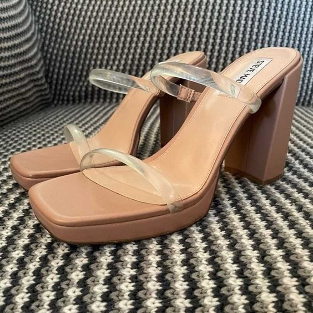 Steve Madden nude clear strappy high heel women’s… - image 3