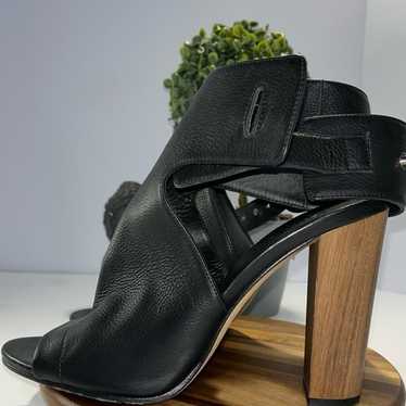 Vince Camuto Leather Cutout Booties Wooden heel