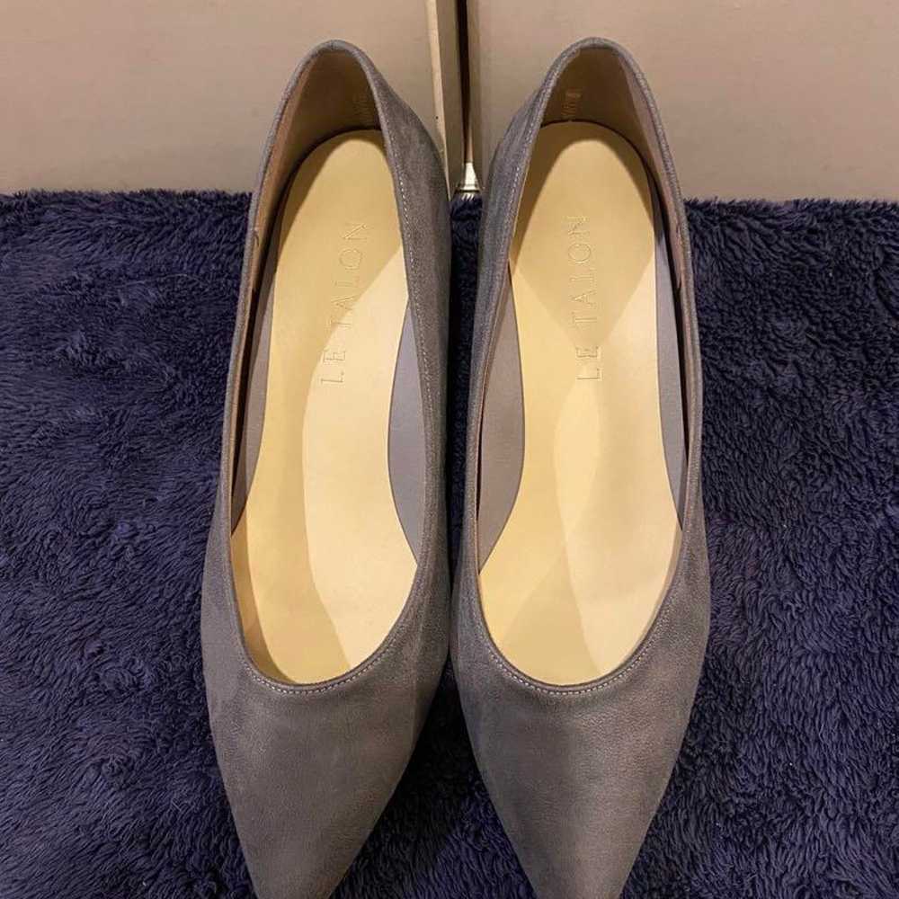 LE TALON Pointed-Toe Pumps Gray Suede 24 HIMIKO - image 2