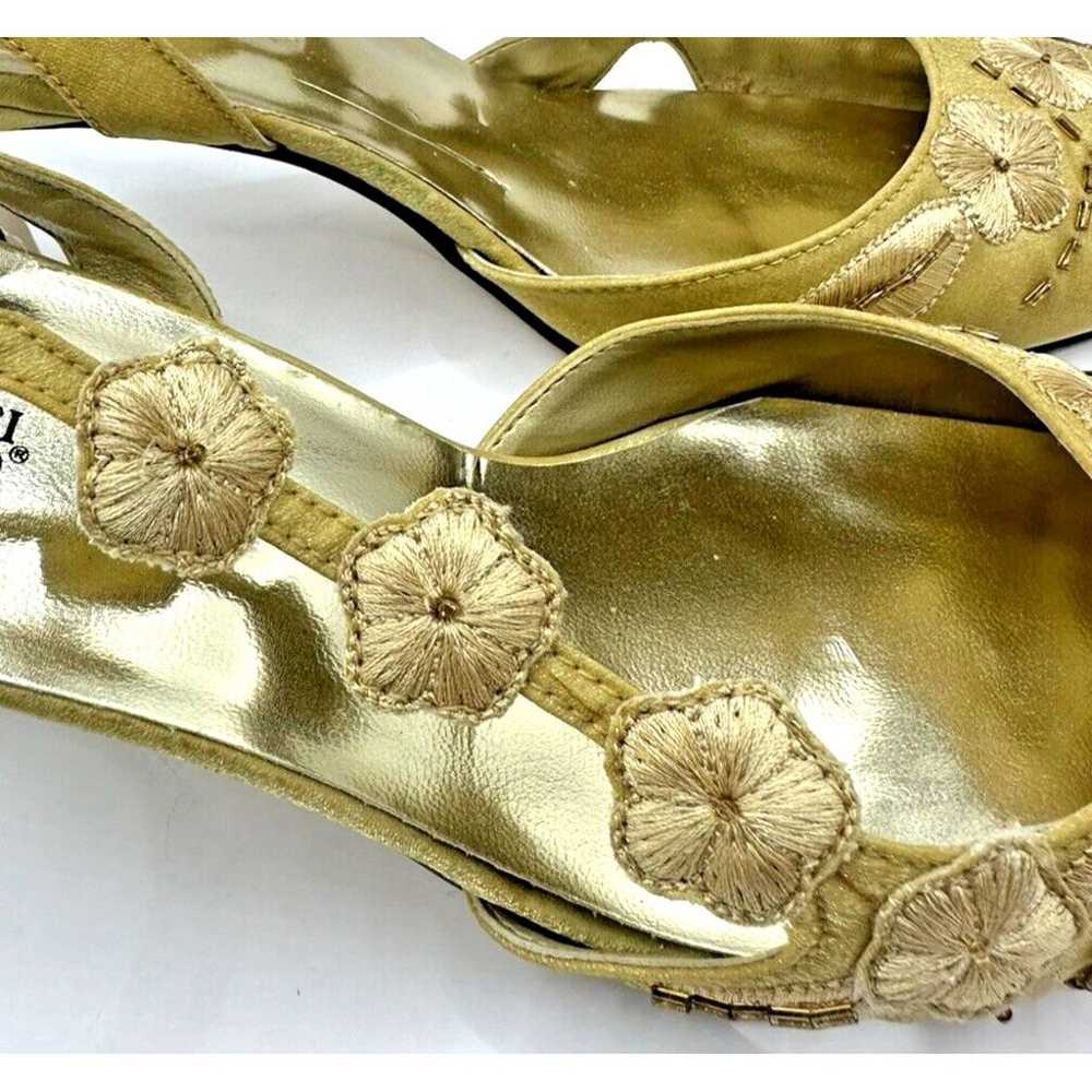 VALENTI FRANCO Carmen 10 Slingback Gold Silk Heel… - image 3