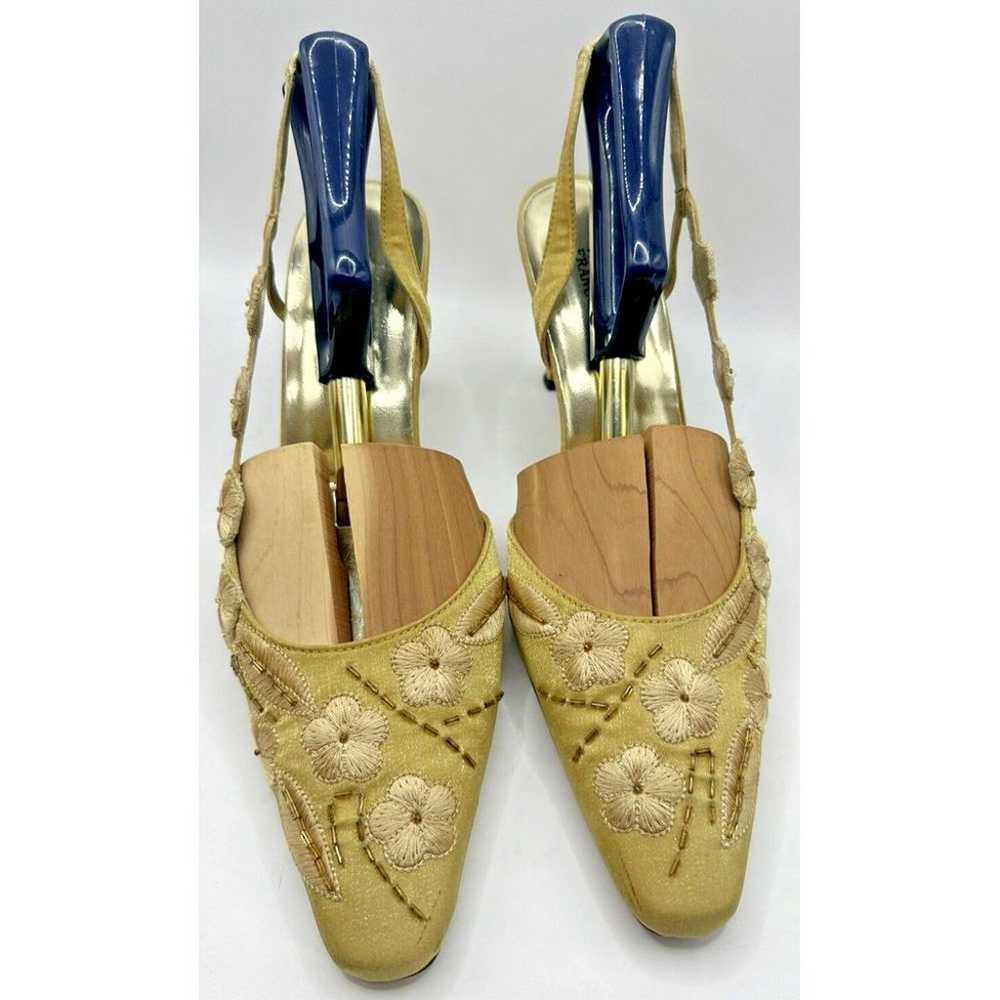 VALENTI FRANCO Carmen 10 Slingback Gold Silk Heel… - image 5