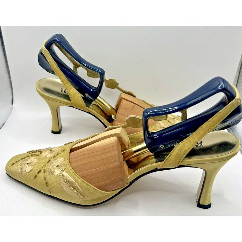 VALENTI FRANCO Carmen 10 Slingback Gold Silk Heel… - image 7