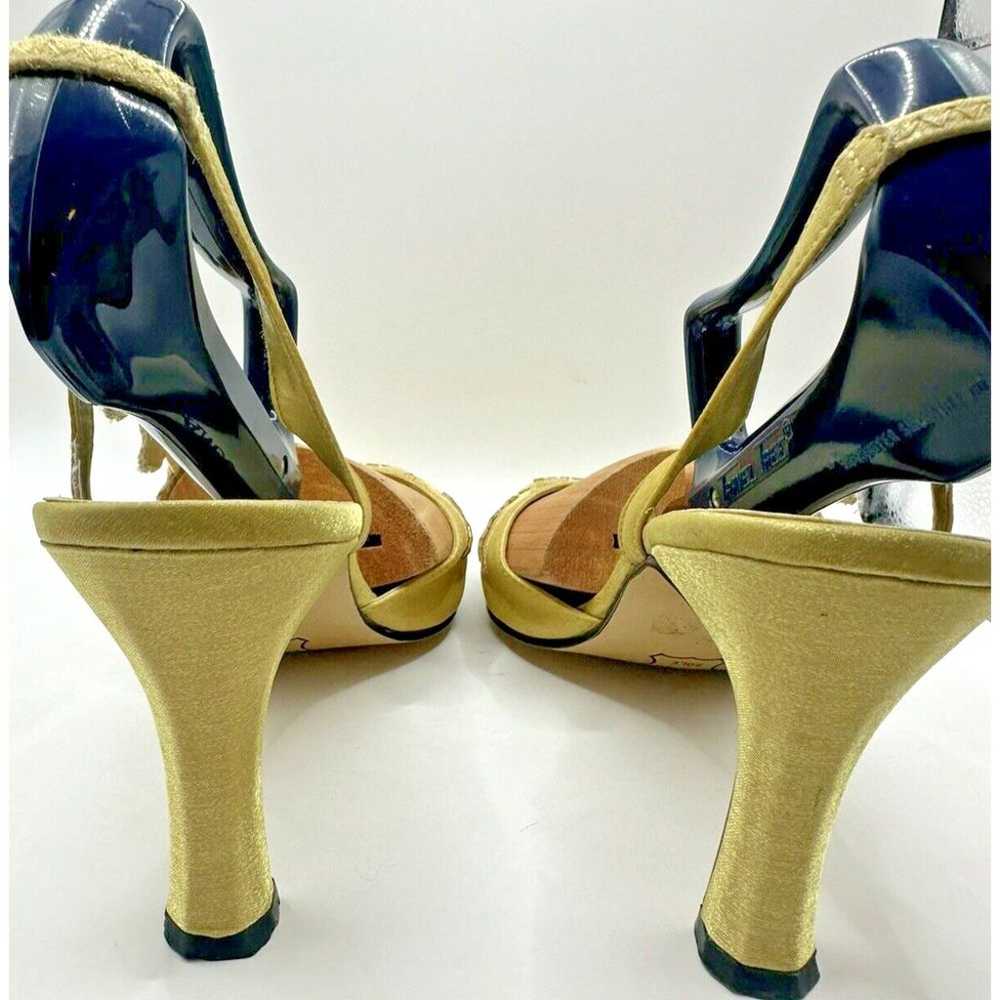 VALENTI FRANCO Carmen 10 Slingback Gold Silk Heel… - image 8