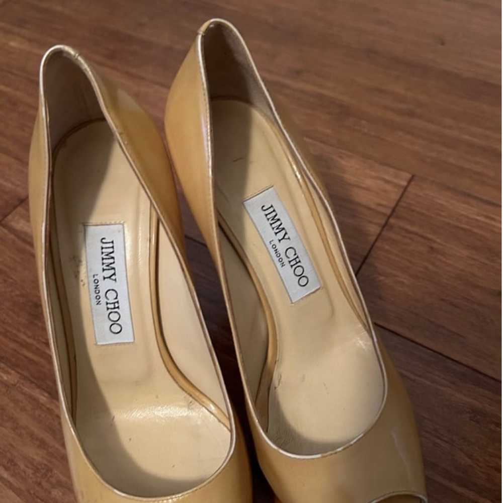 Jimmy Choo Patent Leather Peep Toe Pumps Size 37 - image 10