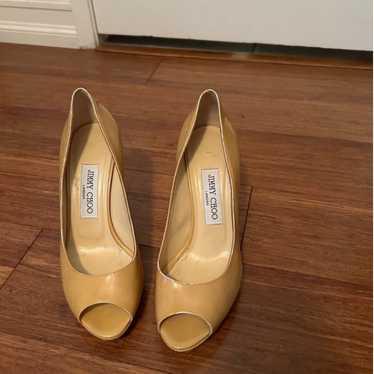 Jimmy Choo Patent Leather Peep Toe Pumps Size 37 - image 1