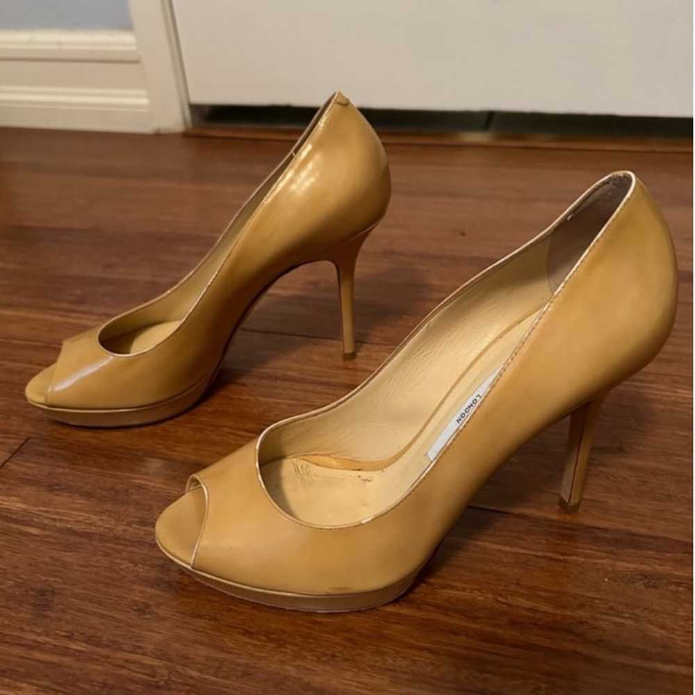 Jimmy Choo Patent Leather Peep Toe Pumps Size 37 - image 2