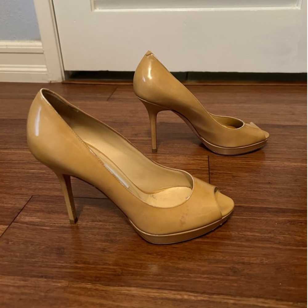 Jimmy Choo Patent Leather Peep Toe Pumps Size 37 - image 3