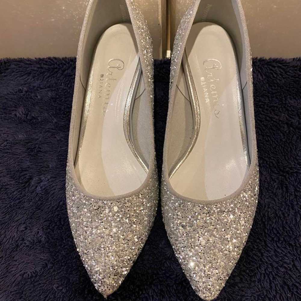 DIANA Glitter Pumps Silver 22 1/2 Wedding Party - image 1