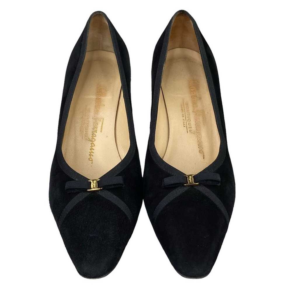 Salvatore Ferragamo Women’s Black Suede Pumps Siz… - image 7