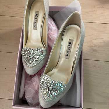 DIANA Bejeweled High Heels Beige Wedding