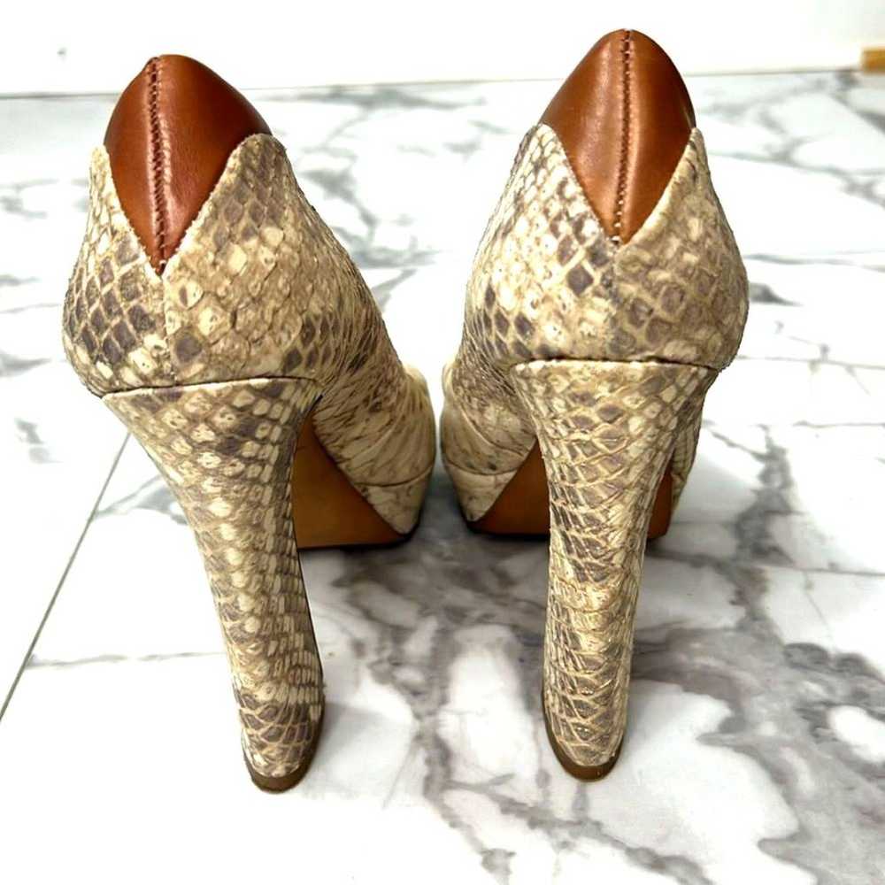 SAM EDELMAN "TACOMA" LEATHER SNAKESKIN PRINT PEEP… - image 5