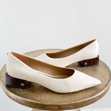 Sam Edelman Pearson White Leather Pointed Toe Flat