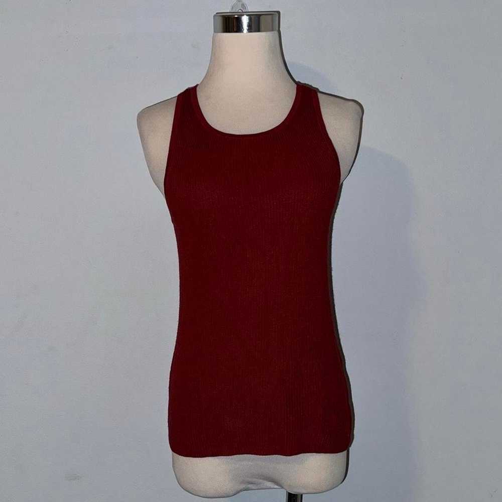 Banana Republic orange knit Tank Top ribbed halte… - image 1