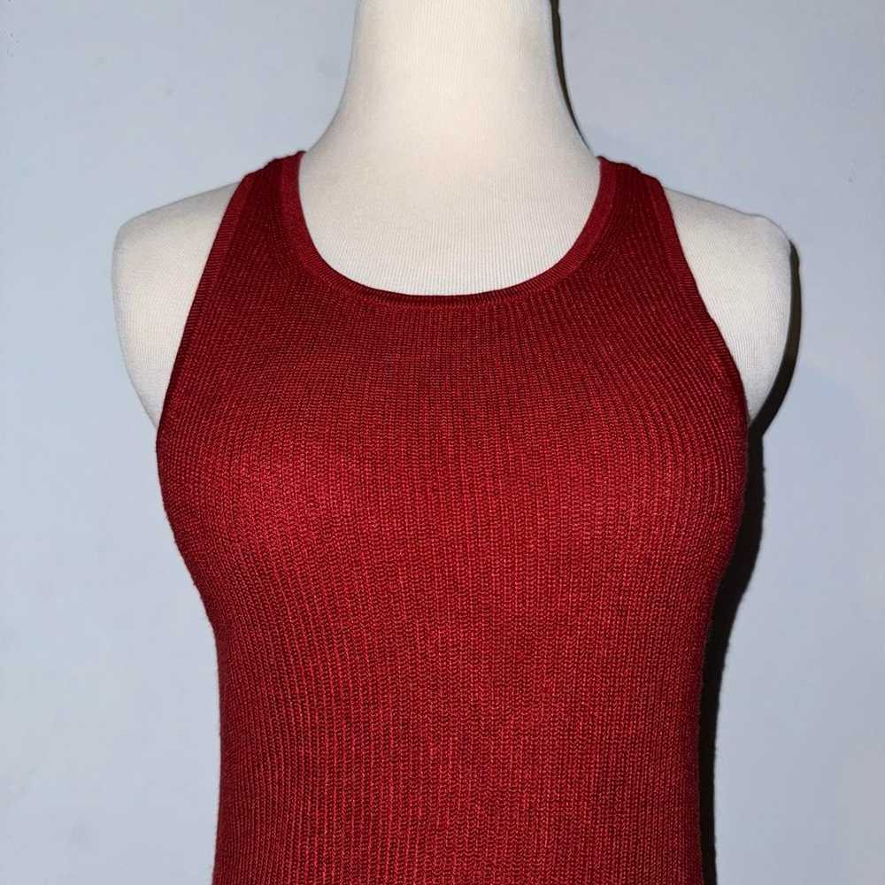 Banana Republic orange knit Tank Top ribbed halte… - image 2