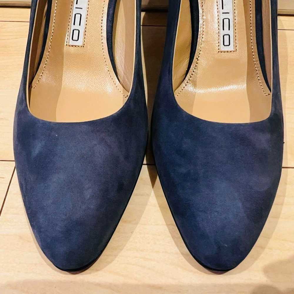 【Almost unused】PELLICO Pumps Suede Navy - image 2