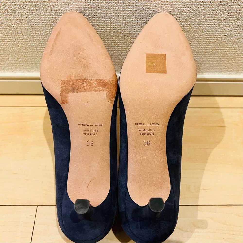 【Almost unused】PELLICO Pumps Suede Navy - image 8