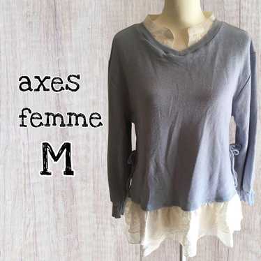 Axes Femme Top, Lace Trim Shirt Layered Pullover,… - image 1