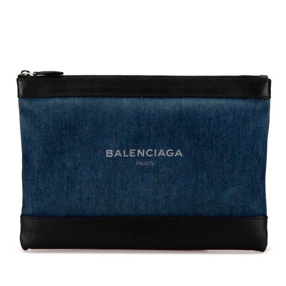 Balenciaga Balenciaga Navy Clip M Clutch Bag Indi… - image 1