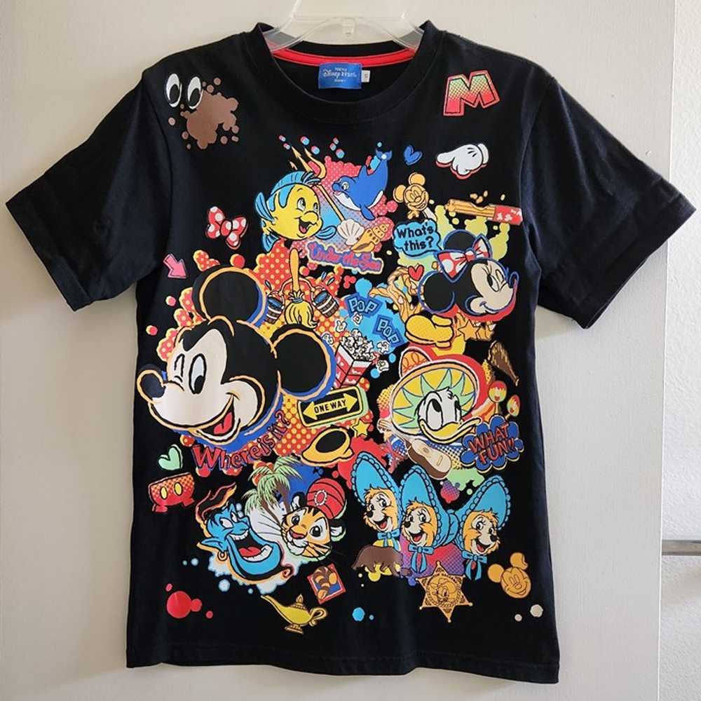 Tokyo Disney Resort Mickey Mouse Black Retro T-sh… - image 1