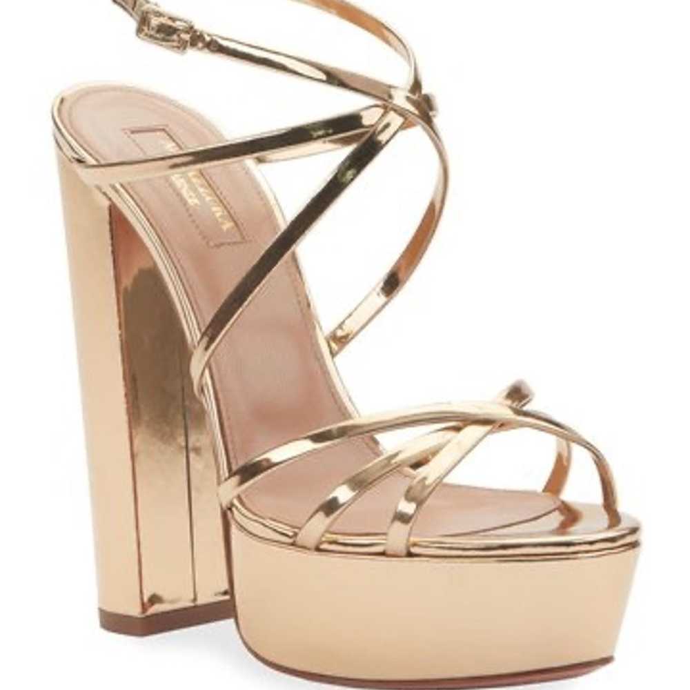 Aquazzura Gin Plateau 140 metallic leather platfo… - image 9