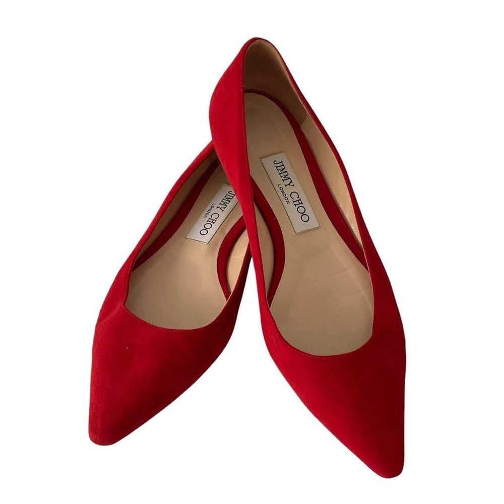 JIMMY CHOO Red Pumps Shoes Low Heel - image 1