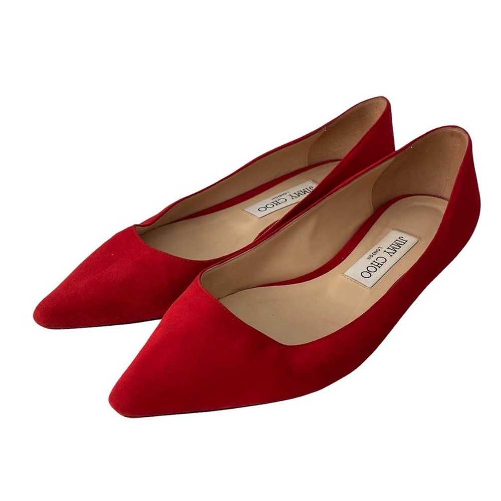 JIMMY CHOO Red Pumps Shoes Low Heel - image 3