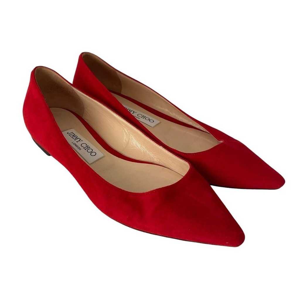 JIMMY CHOO Red Pumps Shoes Low Heel - image 5