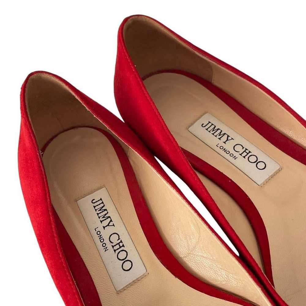 JIMMY CHOO Red Pumps Shoes Low Heel - image 8