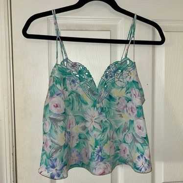 Vintage Victoria’s Secret Floral Print Crop Camis… - image 1