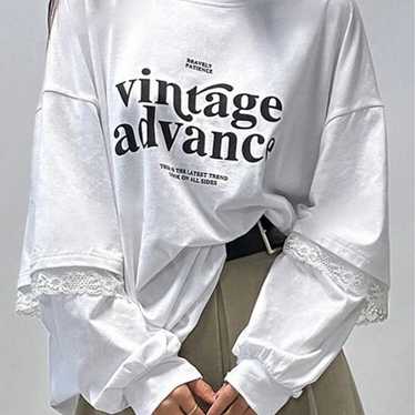 T-shirt Short Sleeve Dance Vintage Big Size Long … - image 1