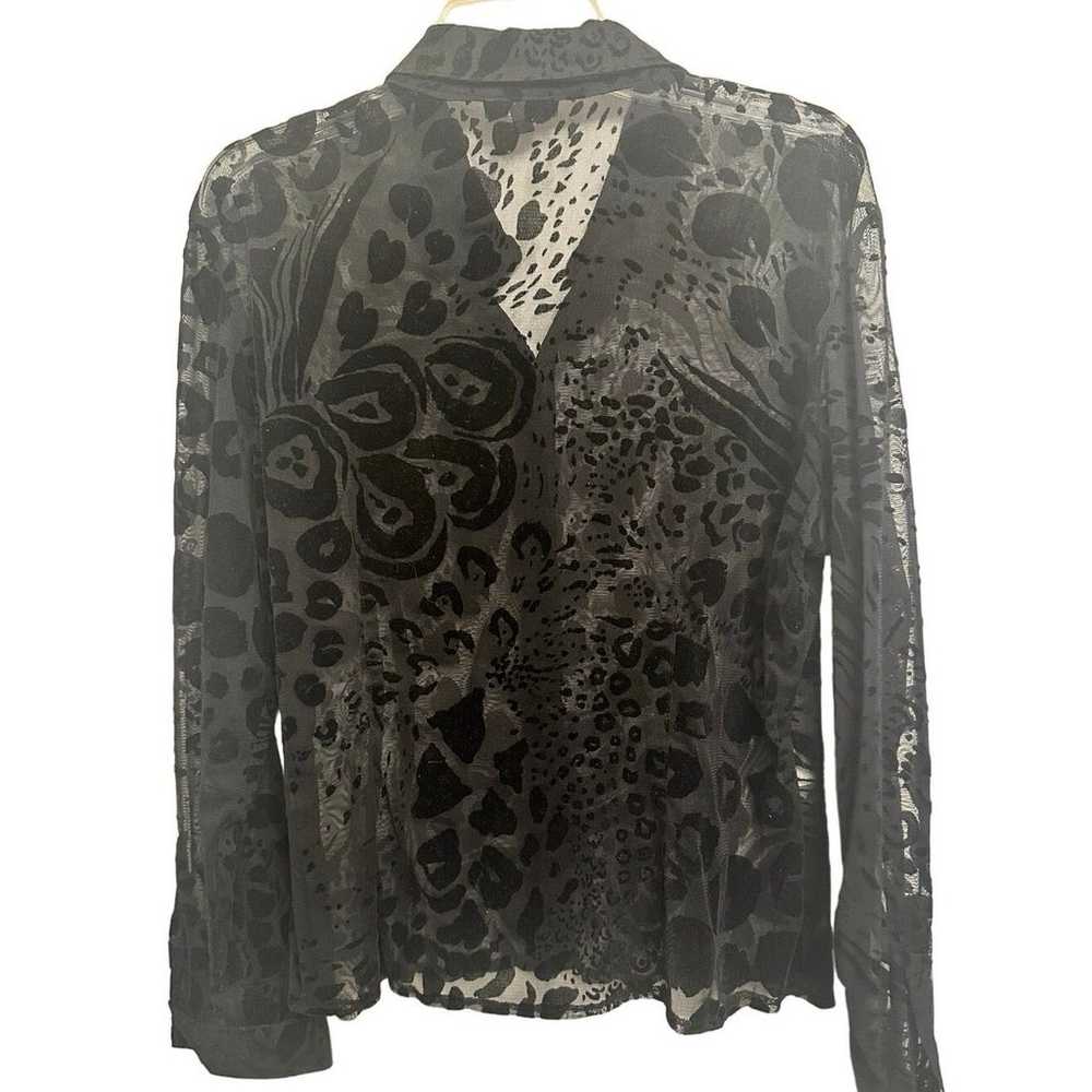 Vintage Sharon Endick Animal Print Sheer Blouse B… - image 1