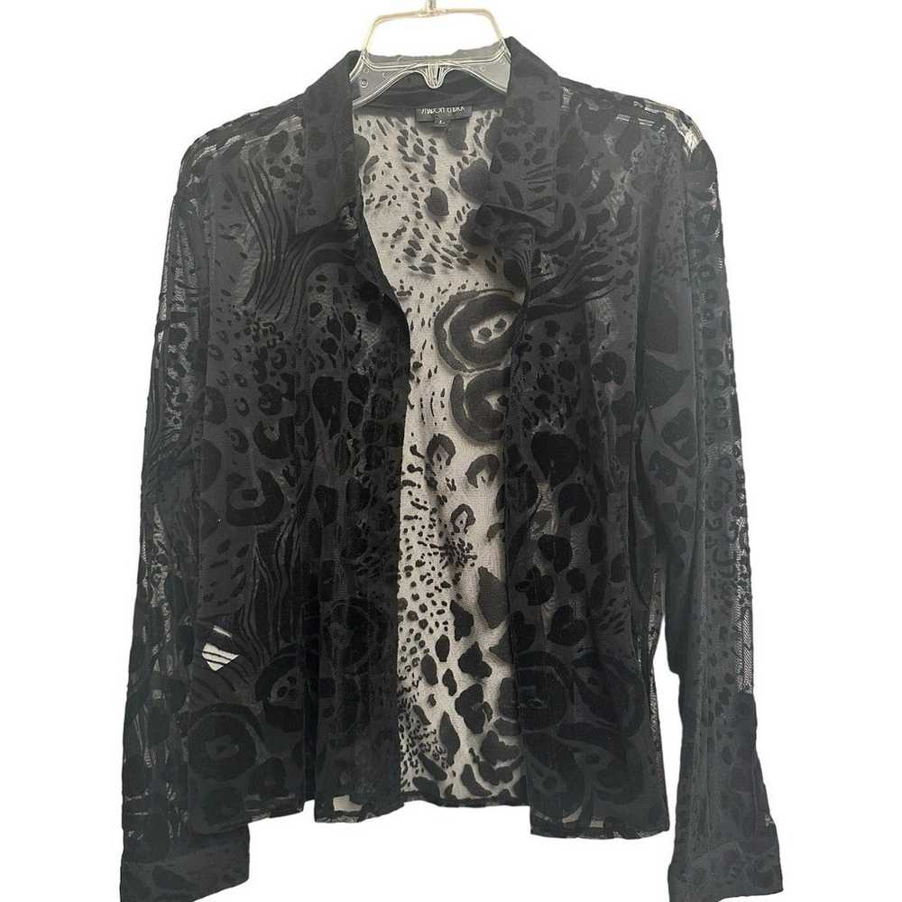 Vintage Sharon Endick Animal Print Sheer Blouse B… - image 2