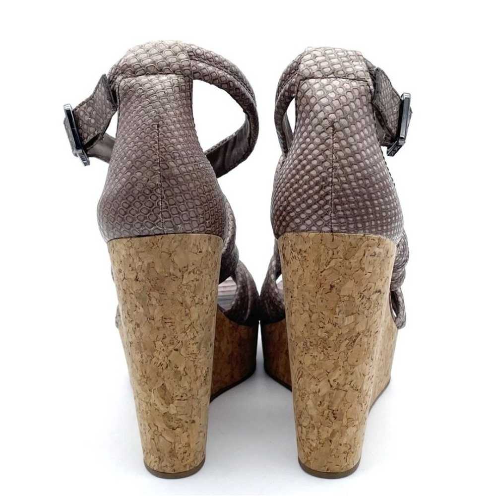 Tory Burch Taupe Python Embossed Leather Strappy … - image 10