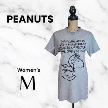 【PEANUTS】Vintage Long T-Shirt Snoopy Tunic Gray M