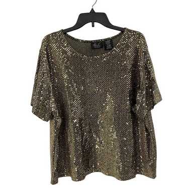 Vintage Gold Sequin Top Kathie Lee collection