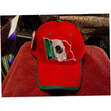 Vintage Authentic Red Mexican Flag Baseball Cap fo