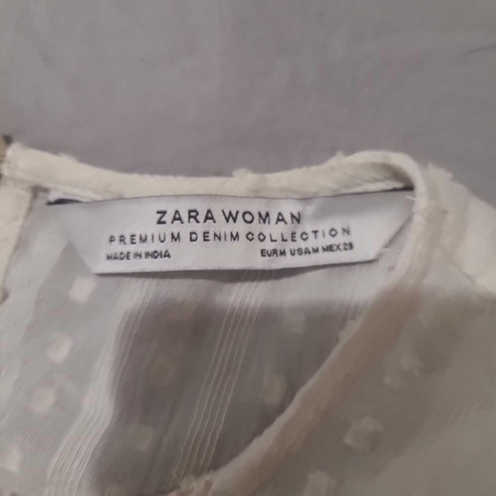 Zara Women SZ M Creamy Boho eyelet top fairy ball… - image 10