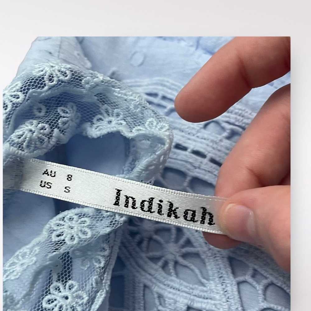 Indikah Coquette Romantic Light Blue Swiss Croche… - image 2