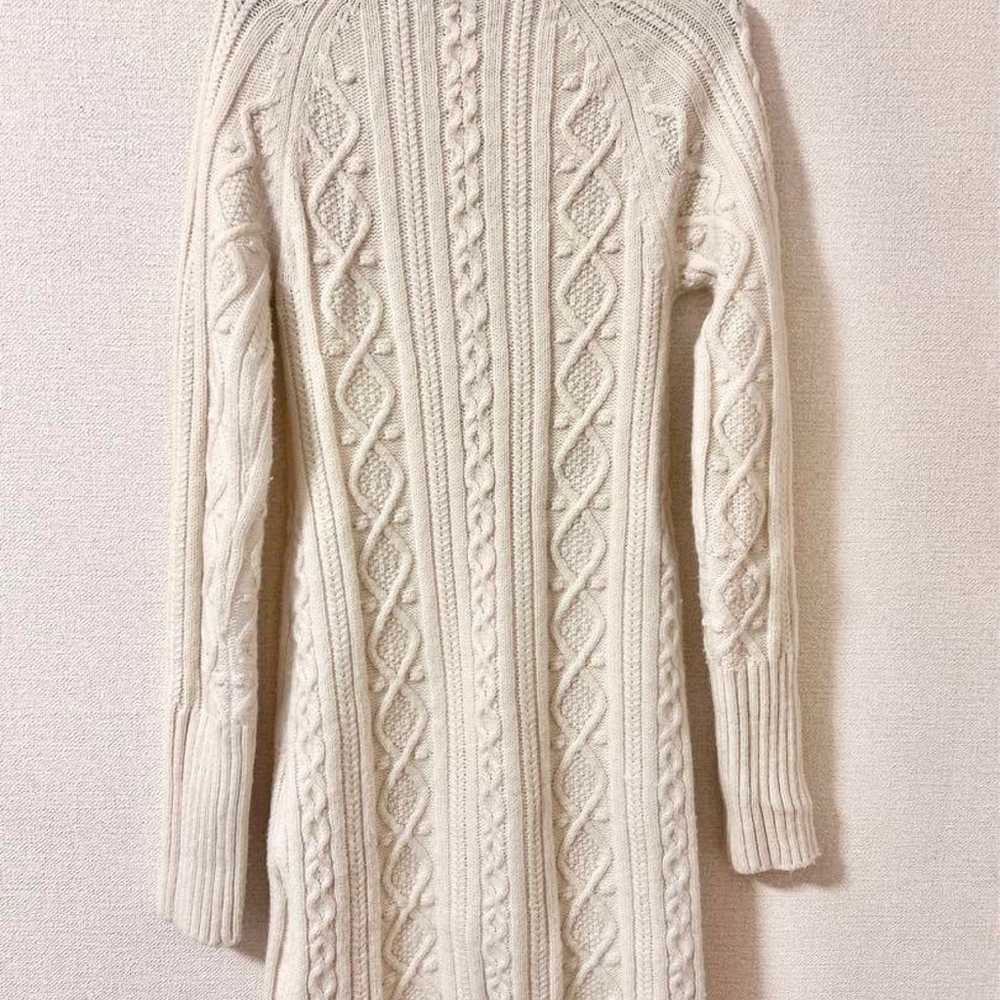 ZARA Cable Knit Dress White High Neck Size S - image 5