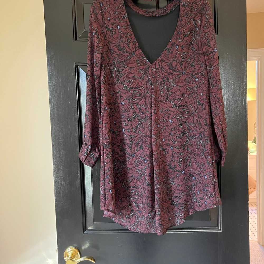 Burgundy Astr The Label Floral Dress - image 2