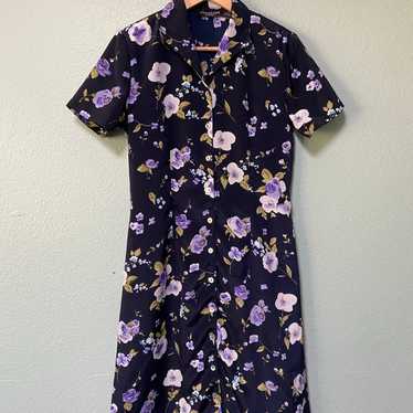 Vintage Women's Impressions Floral Dress with Pea… - image 1