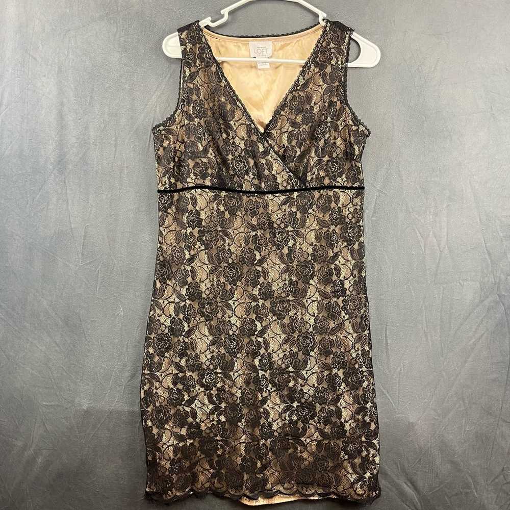 Ann Taylor Loft Petites Dress 10 P Floral Lace La… - image 1