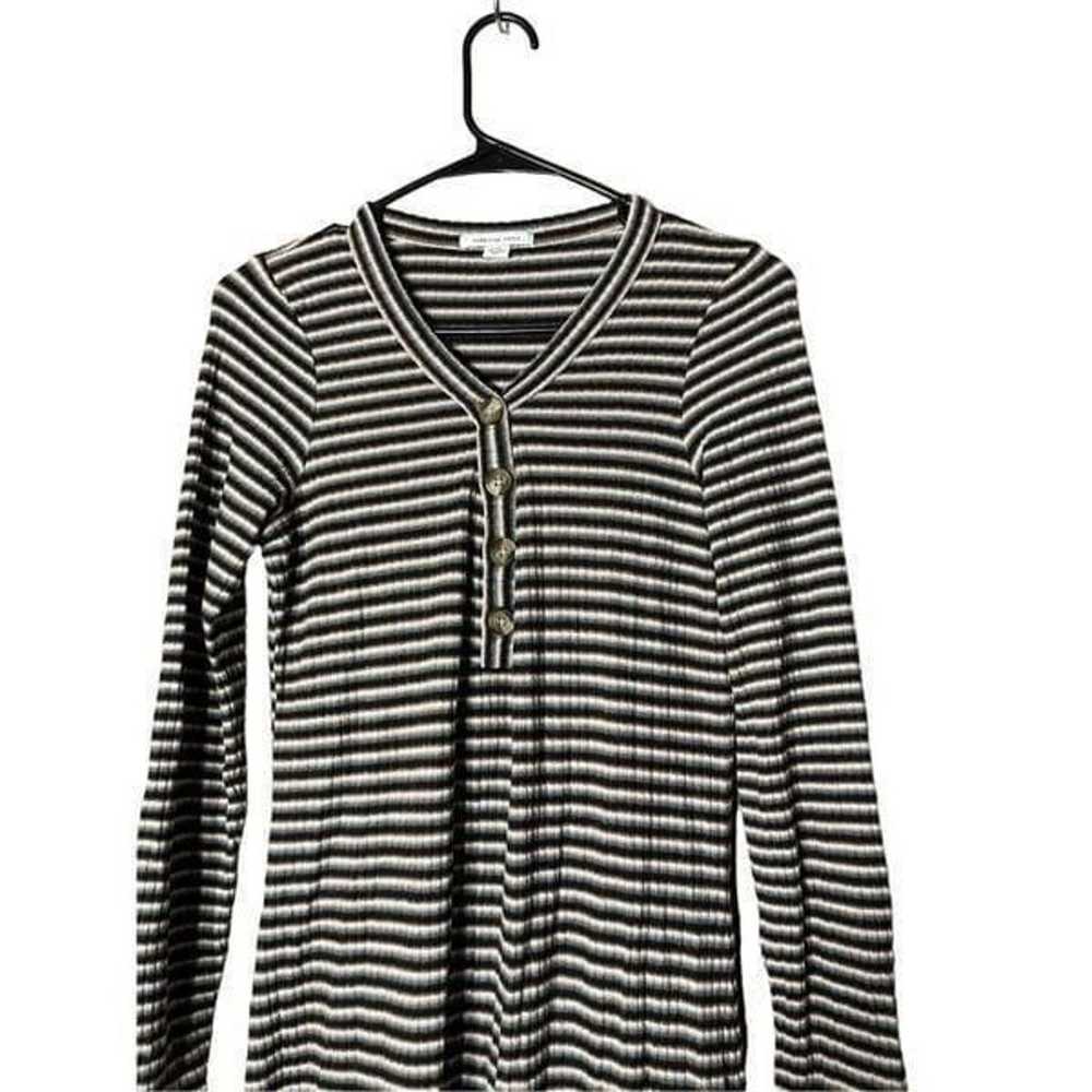 American Eagle Brown Stripped Knit Dress Size Med… - image 2