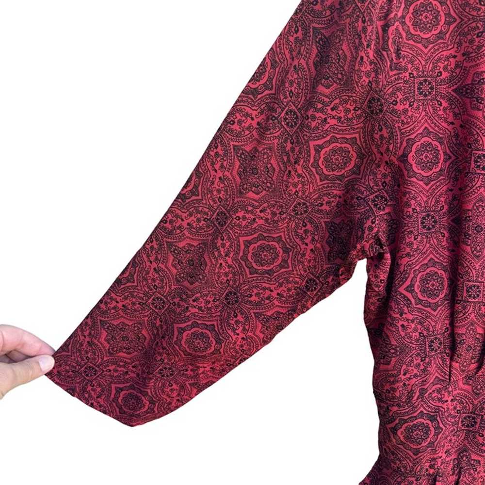 Karin Stevens Vintage Red Black Paisley Pleated B… - image 8